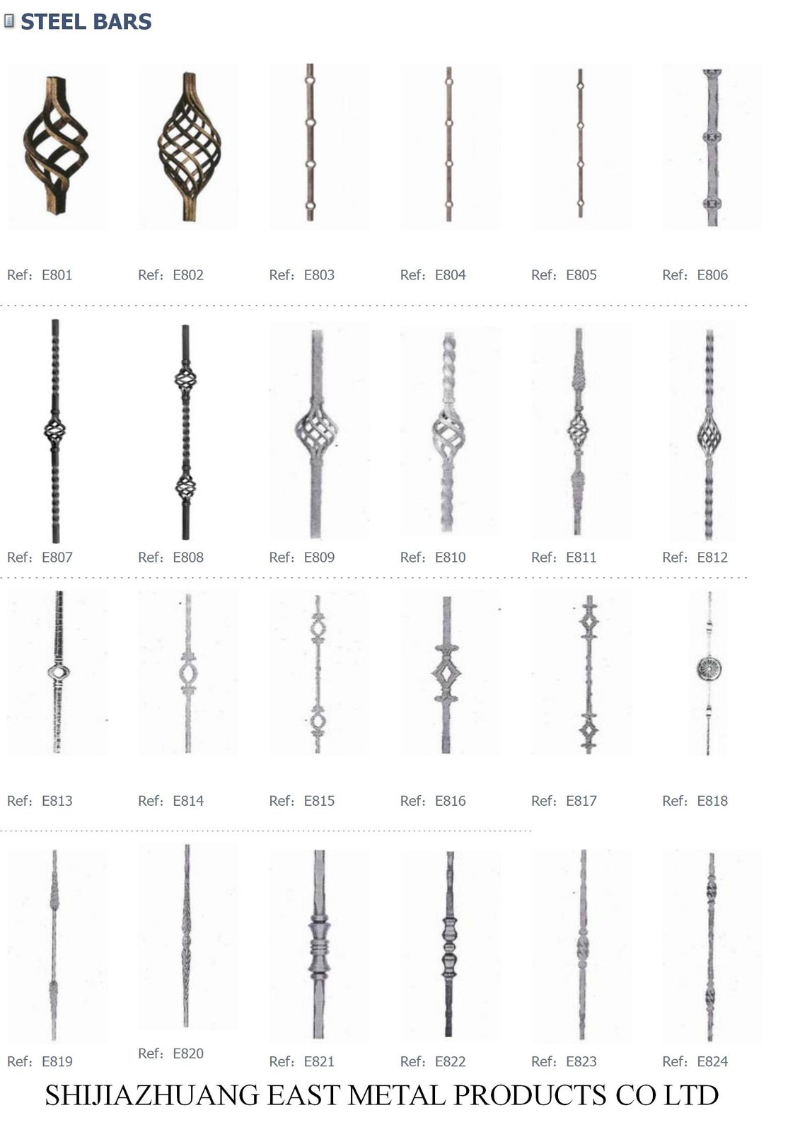 Forged steel baskets and balusters – Forged steel ornament