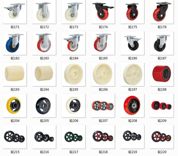 Casters, rollers and wheels, assorted designs – Buffer casters