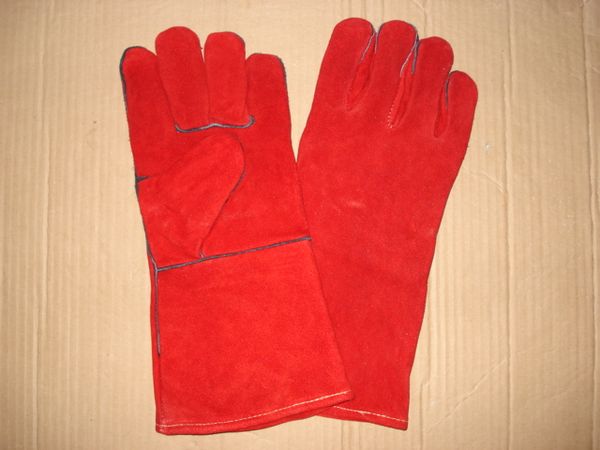 Red leather welding gloves – Welding gloves