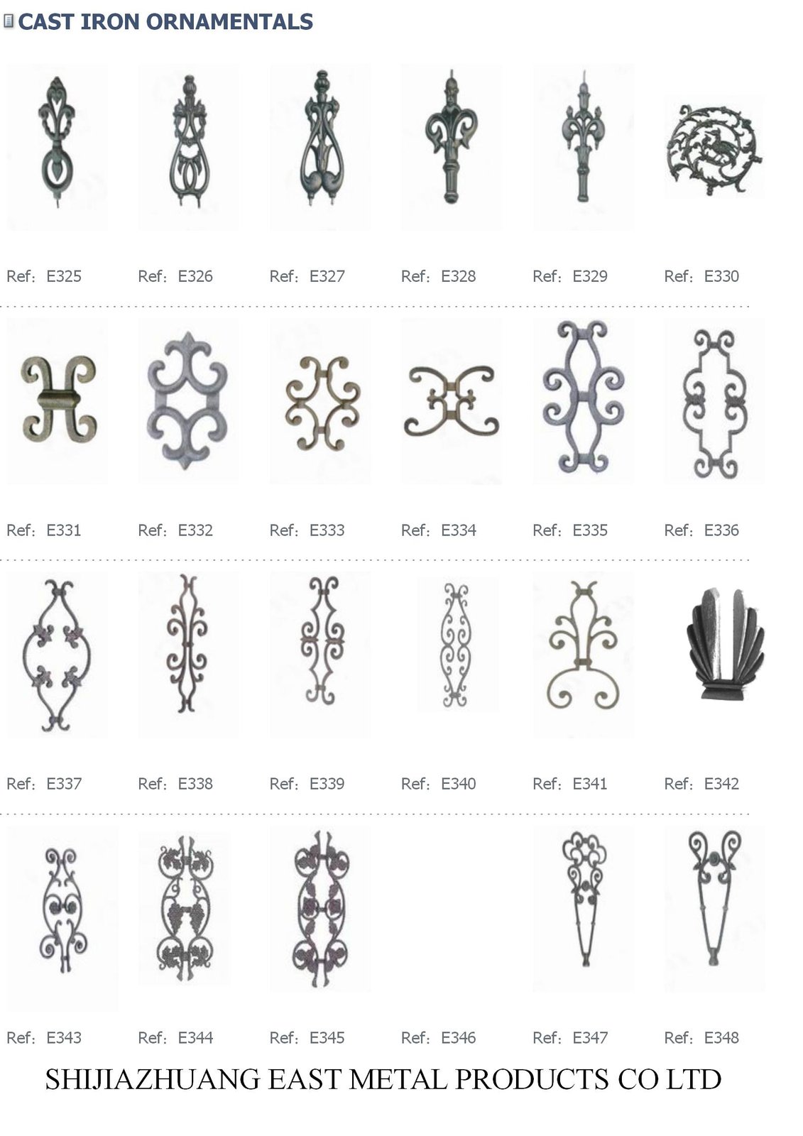 Cast iron elongated scroll ornaments – Cast iron ornament