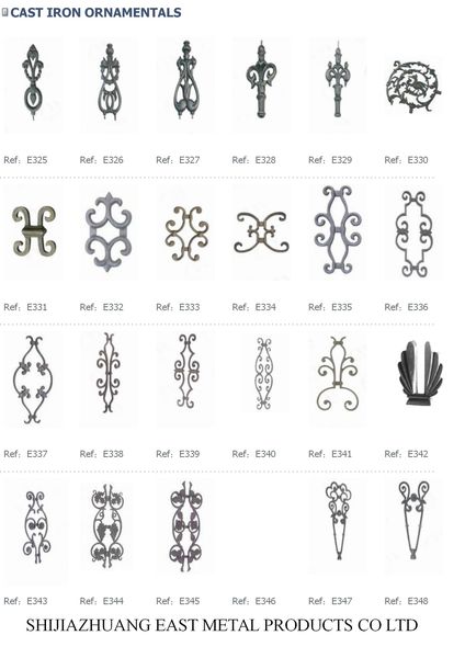 Cast iron elongated scroll ornaments – Cast iron ornament