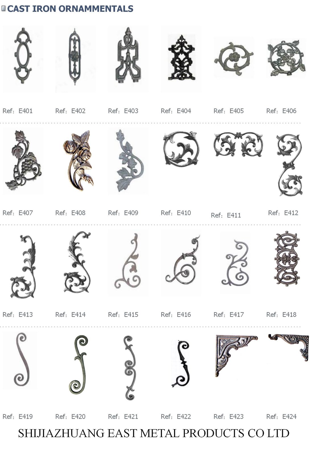 Cast iron leaf scrolls, assorted designs – Cast iron ornament