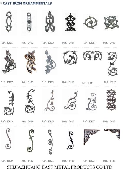 Cast iron leaf scrolls, assorted designs – Cast iron ornament