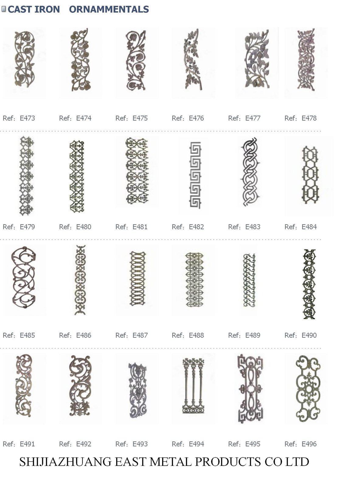 Cast iron border strips, assorted designs – Cast iron ornament