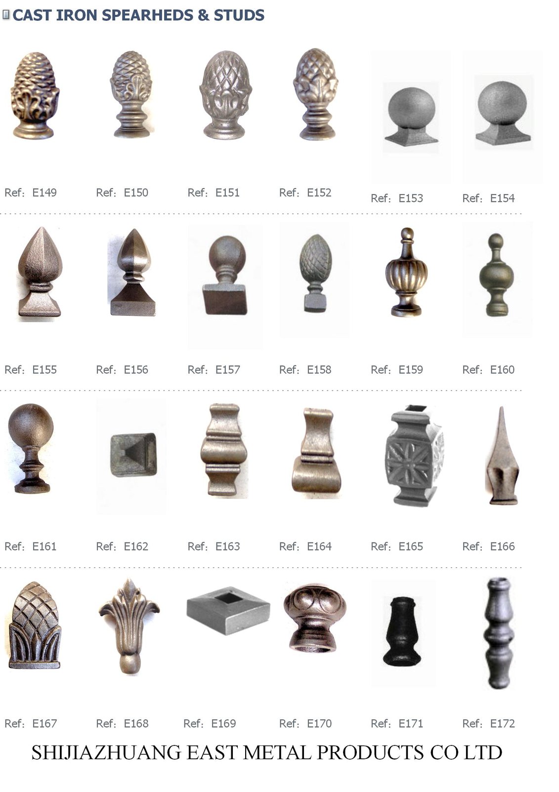 Cast iron finials, assorted designs – Cast iron ornament