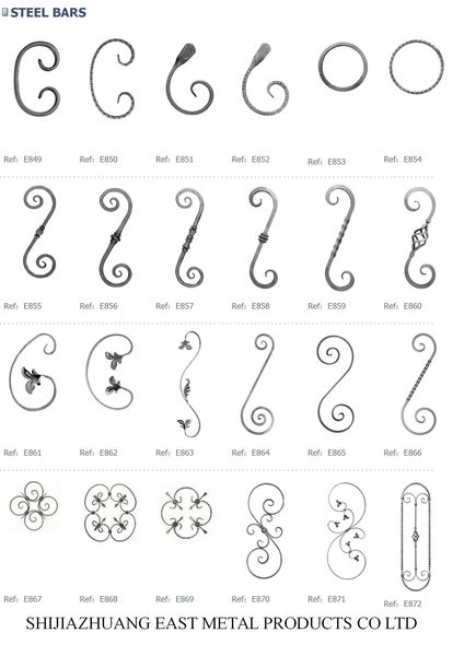 Forged steel scrolls, assorted designs – Forged steel ornament