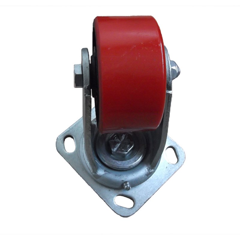 Swivel caster with red wheel – Industrial casters