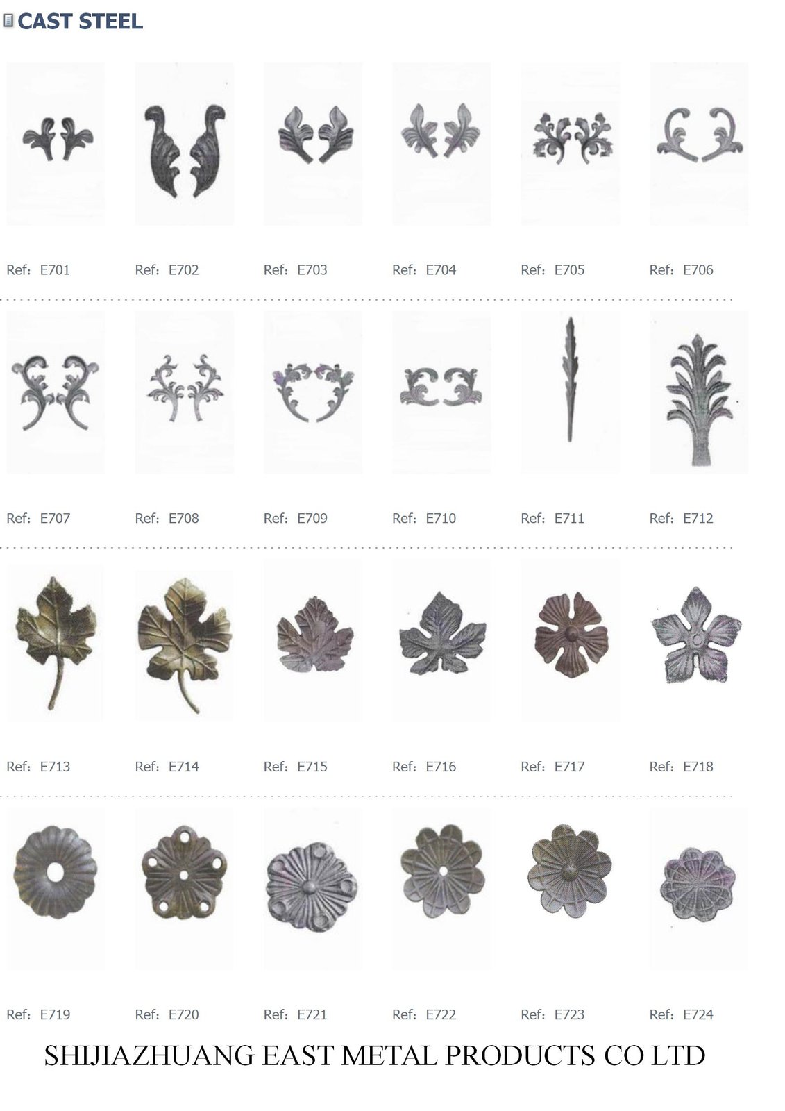 Cast steel leaves and flowers – Cast steel ornament