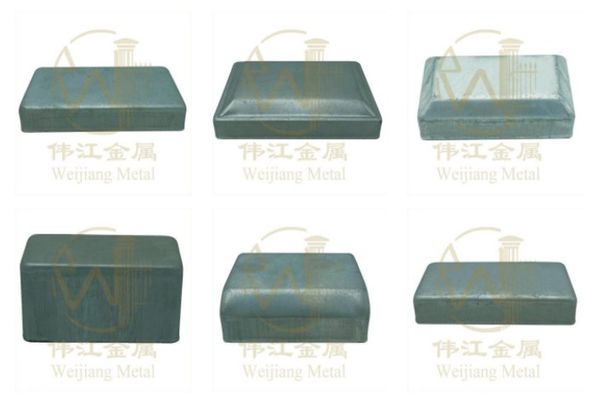 Rectangular steel post caps – Post caps