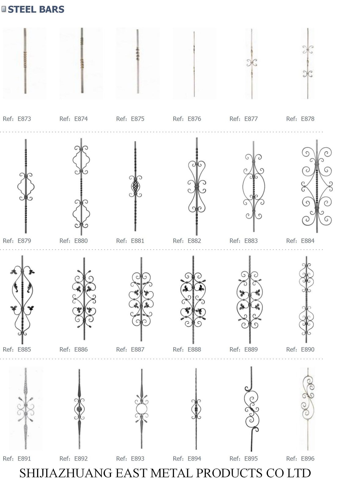 Forged steel scroll balusters, assorted designs – Forged steel ornament