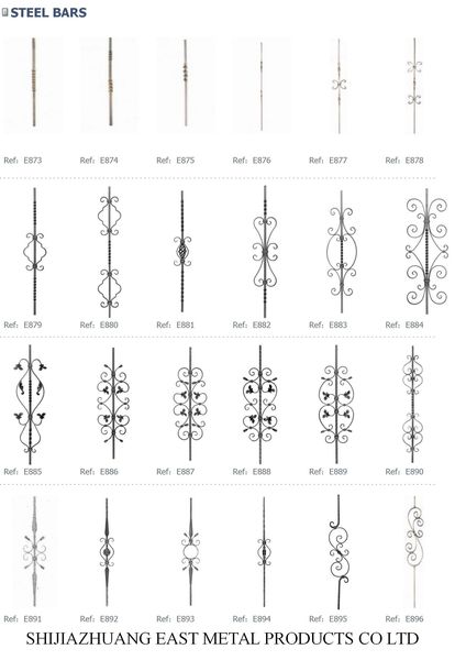 Forged steel scroll balusters, assorted designs – Forged steel ornament