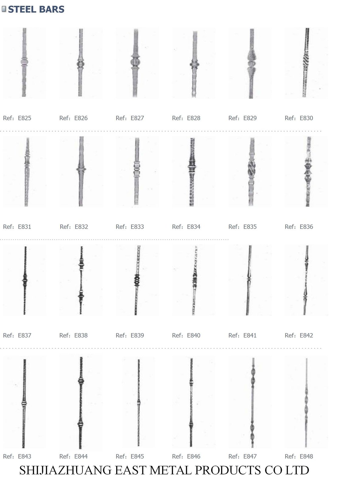 Forged steel balusters, assorted designs – Forged steel ornament