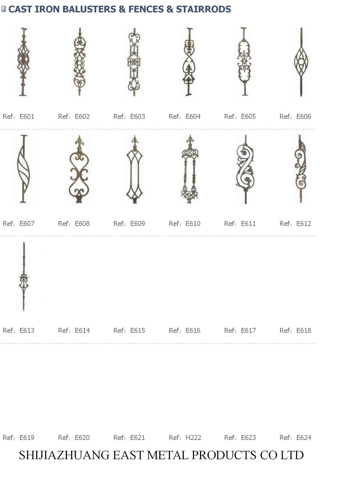 Cast iron balusters, assorted designs – Cast iron ornament