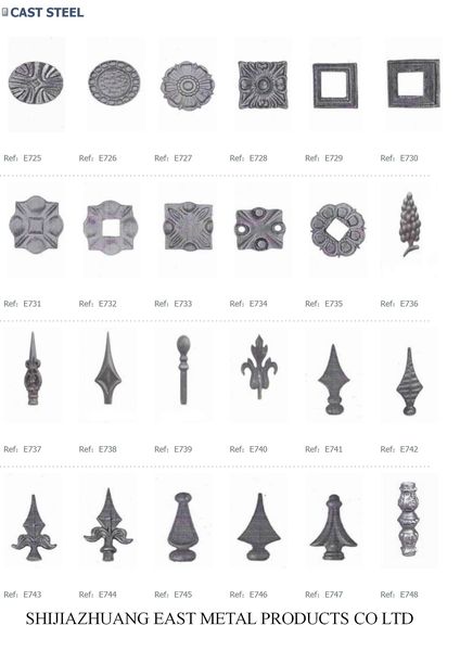 Cast steel spear points and rosettes – Cast steel ornament