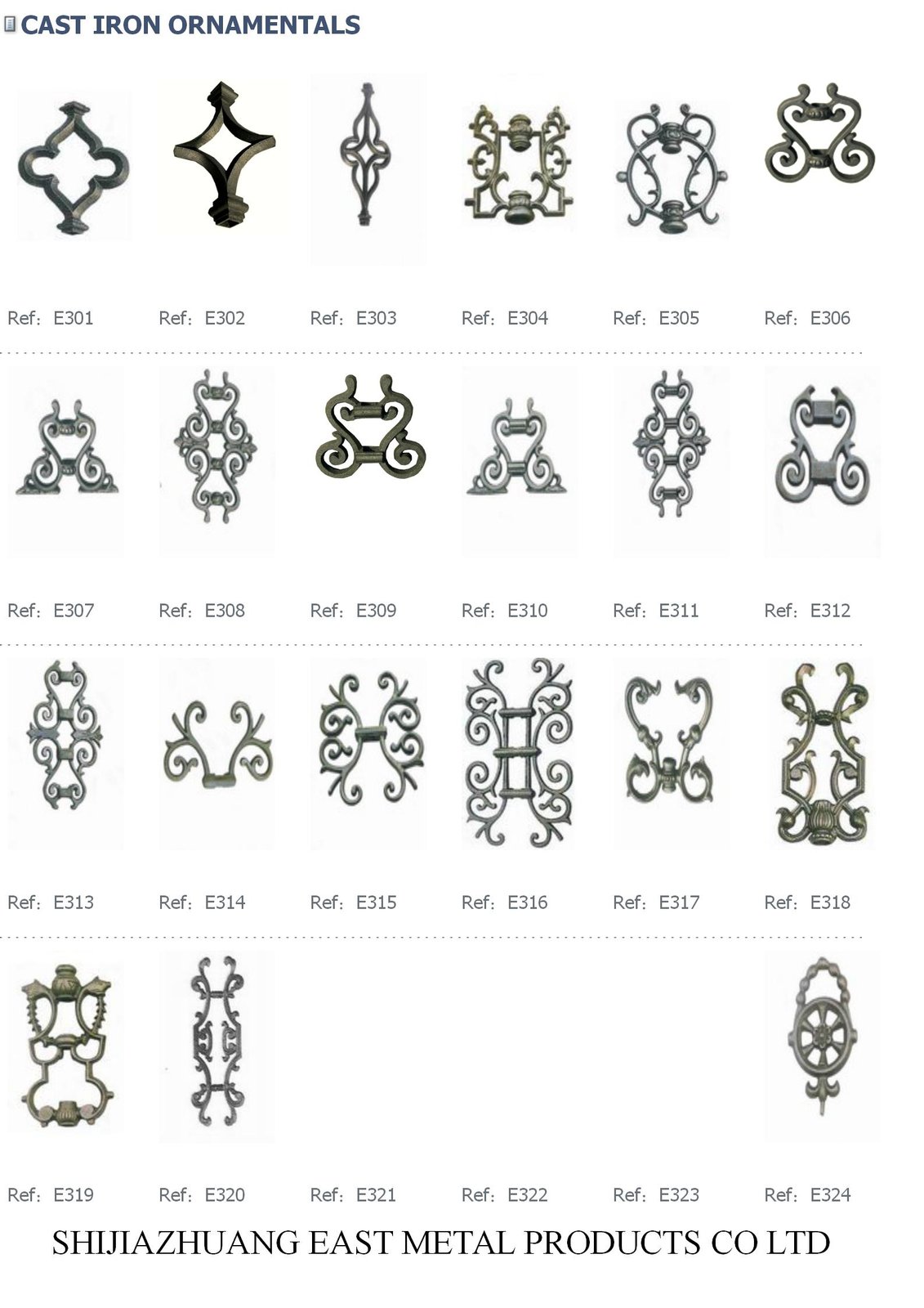 Cast iron scroll ornaments, assorted designs – Cast iron ornament