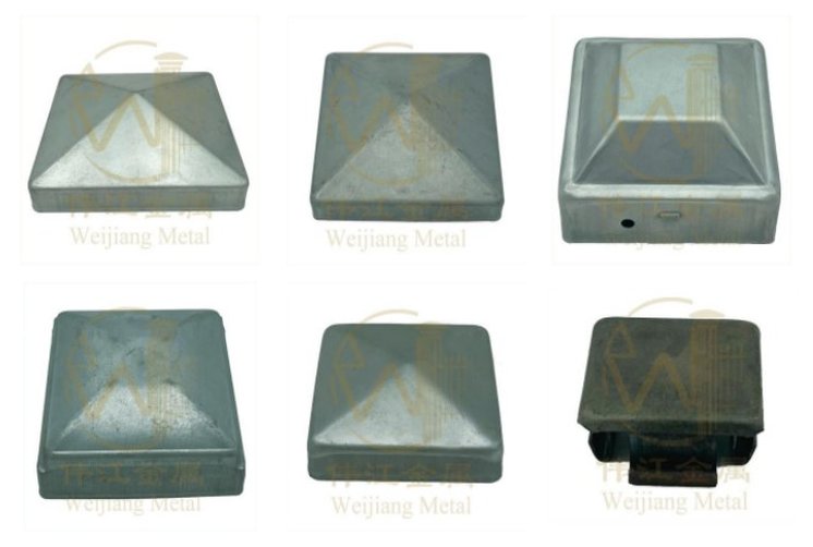 Square steel post caps – Post caps