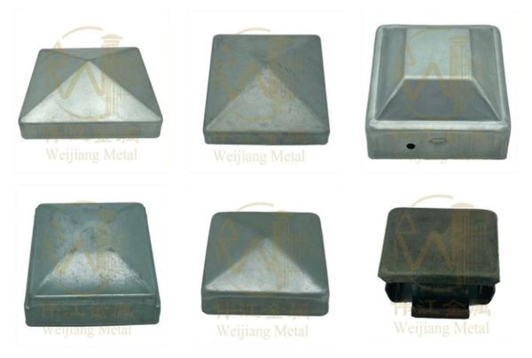 Square steel post caps – Post caps