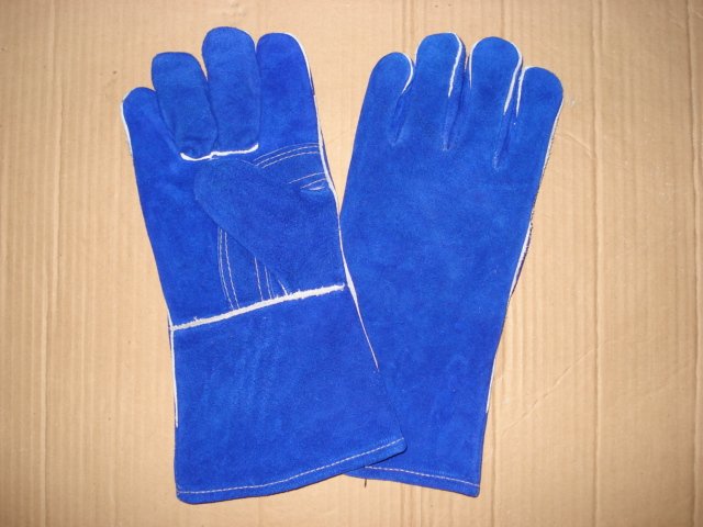 Blue leather welding gloves – Welding gloves