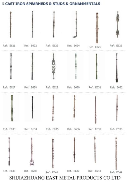Cast iron slender spindles, assorted designs – Cast iron ornament
